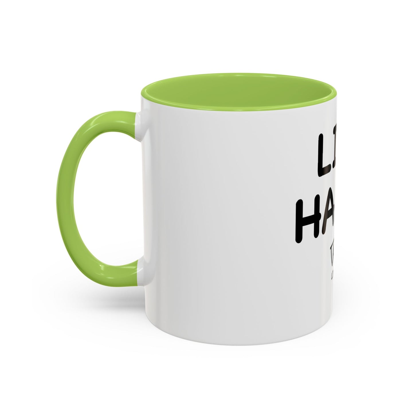 Live Happy Accent Coffee Mug - Inspirational Drinkware for Coffee Lovers, Gift for Friends, Motivation Mug, Black and White Design