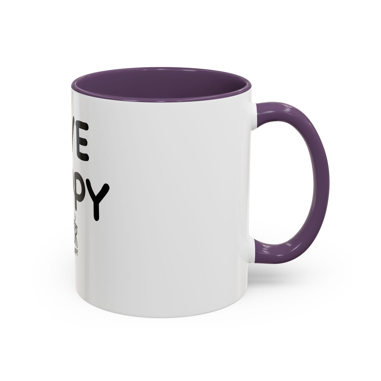 Live Happy Accent Coffee Mug - Inspirational Drinkware for Coffee Lovers, Gift for Friends, Motivation Mug, Black and White Design