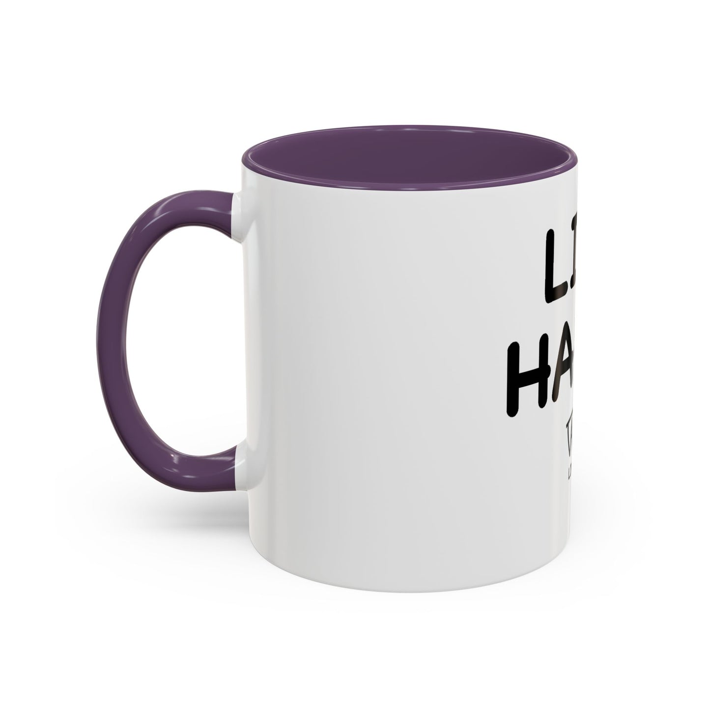 Live Happy Accent Coffee Mug - Inspirational Drinkware for Coffee Lovers, Gift for Friends, Motivation Mug, Black and White Design
