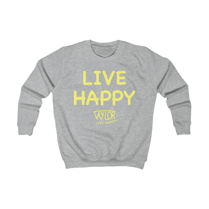 Kids Happiness Sweatshirt, Cozy Children’s Sweater, Live Happy Gift, Birthday Present, Fun Apparel, Kids Fashion