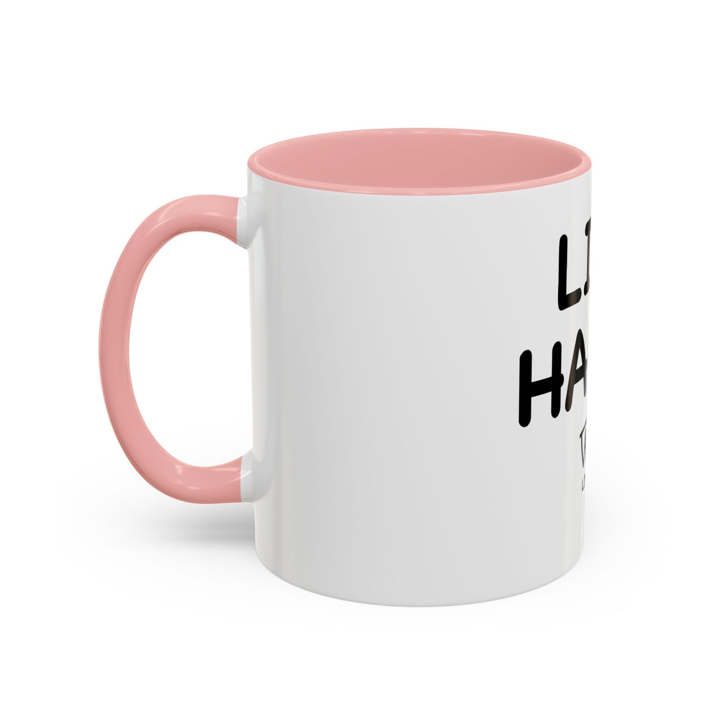 Live Happy Accent Coffee Mug - Inspirational Drinkware for Coffee Lovers, Gift for Friends, Motivation Mug, Black and White Design