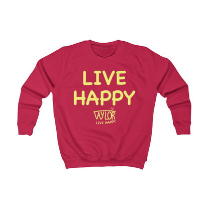 Kids Happiness Sweatshirt, Cozy Children’s Sweater, Live Happy Gift, Birthday Present, Fun Apparel, Kids Fashion