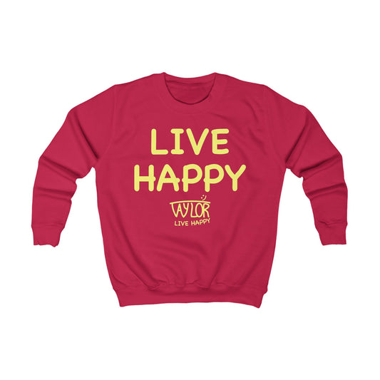 Kids Happiness Sweatshirt, Cozy Children’s Sweater, Live Happy Gift, Birthday Present, Fun Apparel, Kids Fashion