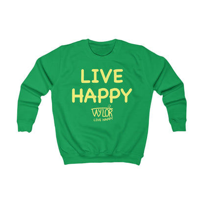 Kids Happiness Sweatshirt, Cozy Children’s Sweater, Live Happy Gift, Birthday Present, Fun Apparel, Kids Fashion