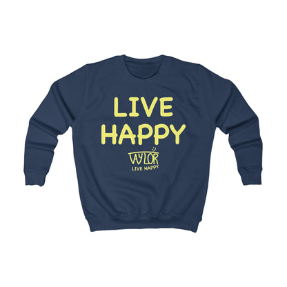 Kids Happiness Sweatshirt, Cozy Children’s Sweater, Live Happy Gift, Birthday Present, Fun Apparel, Kids Fashion