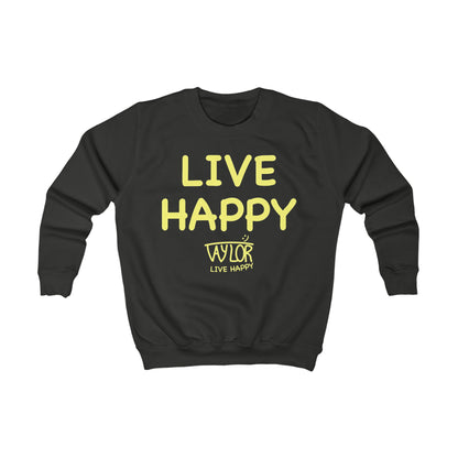 Kids Happiness Sweatshirt, Cozy Children’s Sweater, Live Happy Gift, Birthday Present, Fun Apparel, Kids Fashion