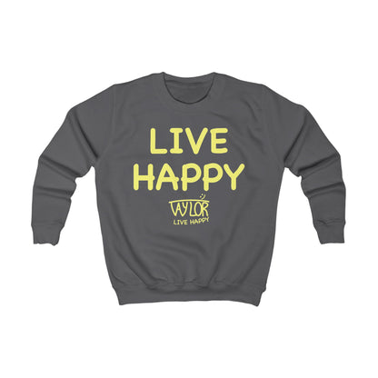 Kids Happiness Sweatshirt, Cozy Children’s Sweater, Live Happy Gift, Birthday Present, Fun Apparel, Kids Fashion