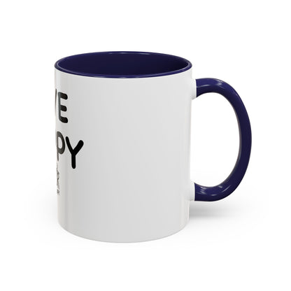 Live Happy Accent Coffee Mug - Inspirational Drinkware for Coffee Lovers, Gift for Friends, Motivation Mug, Black and White Design