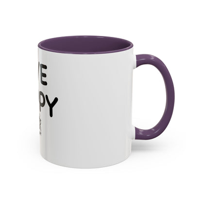 Live Happy Accent Coffee Mug - Inspirational Drinkware for Coffee Lovers, Gift for Friends, Motivation Mug, Black and White Design