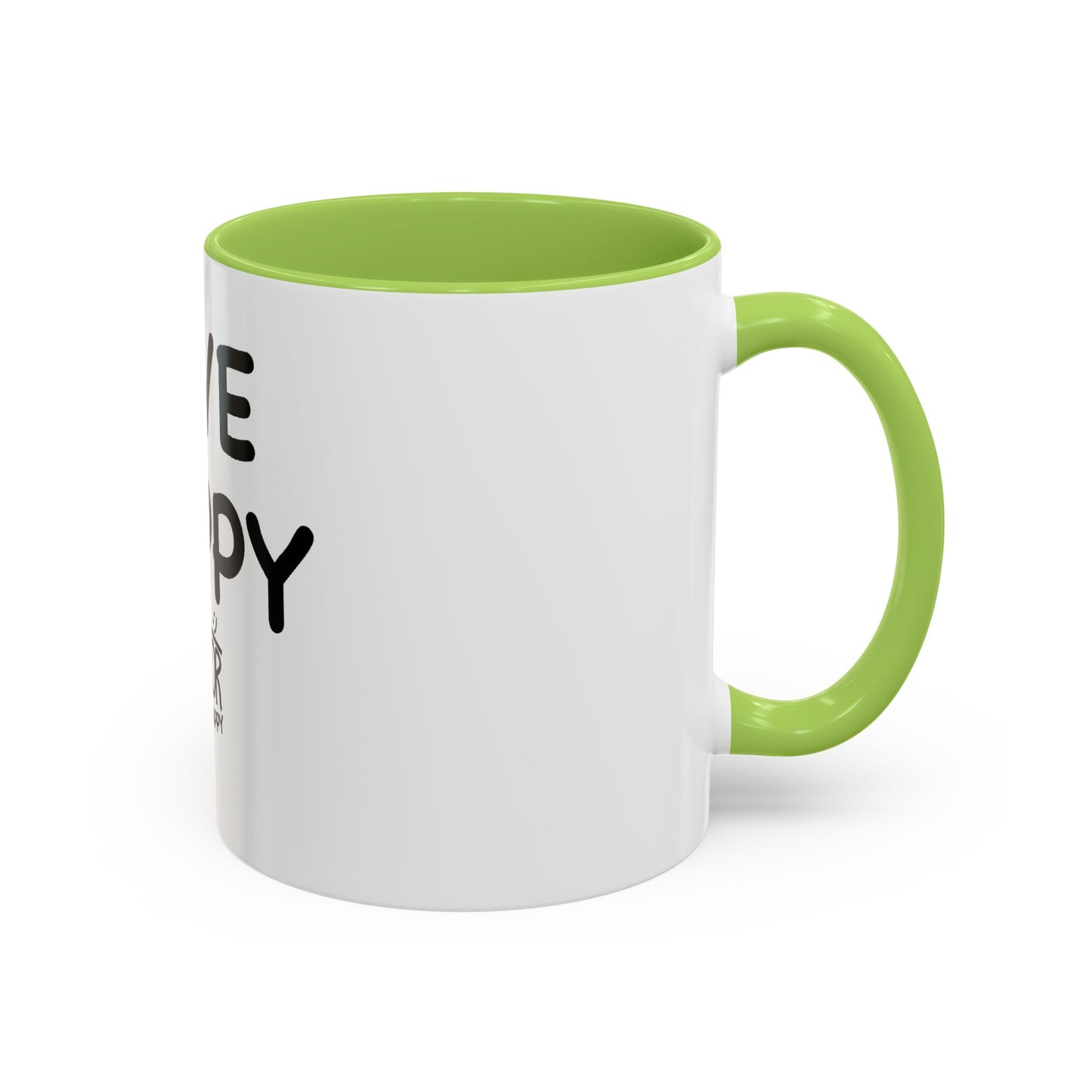 Live Happy Accent Coffee Mug - Inspirational Drinkware for Coffee Lovers, Gift for Friends, Motivation Mug, Black and White Design