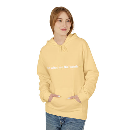 "BUT WHAT ARE THE WORDS" HOODIE